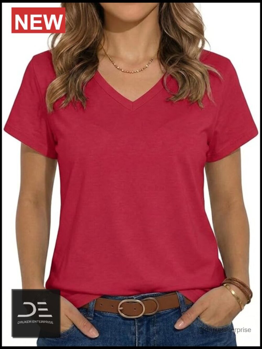 V-Neck Short Sleeve Graphic Tee Tunic Top Summer Blouse